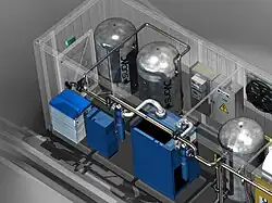 Centrale d'air comprimé en conteneur.