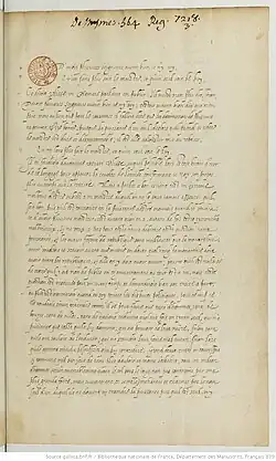 Photographie d'un manuscrit du Discours de la Servitude volontaire