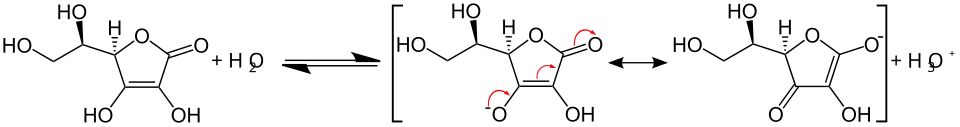 Équilibre : déprotonation de l'acide D-érythorbique