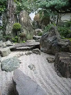 La « cascade ». Jardin de pierres sèches, au Daisen-in, fondé en 1509.