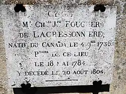 Dalle funéraire de Foucher de la Cressonnière.