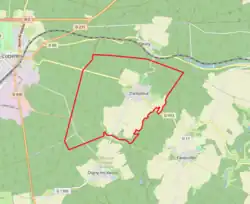 Carte avec les communes environnantes.