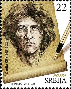 Description de l'image Danilo Kis Serbian Literature Great Men Stamps.jpg.