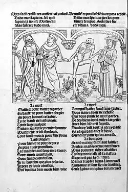 Astrologue et bourgeois dansant avec la mort