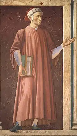 Portrait de Dante (1450), Andrea del Castagno, musée des Offices, Florence.