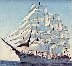 Le Dar Pomorza, trois-mâts carré.