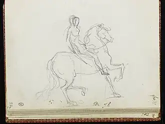 Esquisse 52 du cinquième carnet pour le Bonaparte, musée du Louvre département des arts graphiques.