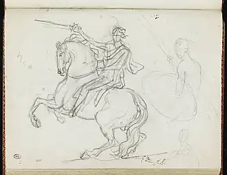 Esquisse 56 du cinquième carnet pour le Bonaparte, musée du Louvre département des arts graphiques.