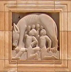 Romulus et Rémus des Dix Tribus, sculpteur Eric Gill (1932).