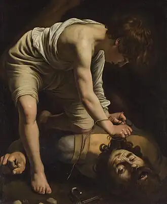David et Goliath, Le Caravage, vers 1600.