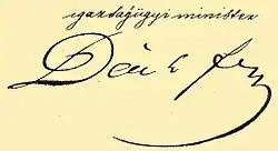 signature de Ferenc Deák