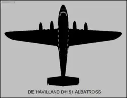 Description de l'image De Havilland DH.91 Albatross top-view silhouette.png.