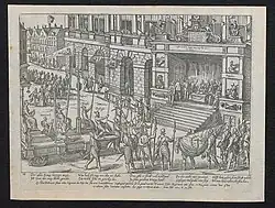 Inauguration de François à Anvers, 22 février 1582 (Prentenkabinet de l'Université d'Anvers).