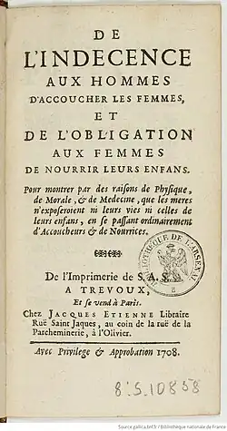 Image illustrative de l’article De l'indécence aux hommes d'accoucher les femmes