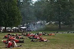 Reconstitution des scènes de combat à l’occasion du 250e anniversaire du siège en 2007.