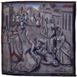 Miniature montrant Andronic torturé par la foule