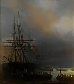 Les 1&nbsp;500&nbsp;hommes, formés en trois colonnes, débarquent à l’aube du 5 décembre pour bénéficier de l’effet de surprise.