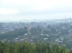 vue surplombant la ville de Debre Tabor jusqu'à l'horizon