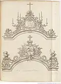 Planche 18 du Recueil, Description détaillée de deux couronnements d'églises