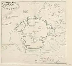 Dessin du plan de Metz assiégée par Charles V