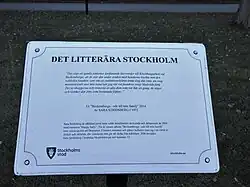 Le panneau citant le livre de Sara Stridsberg.