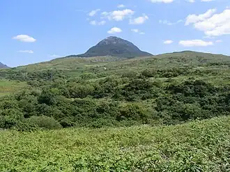 Diamond Hill vu depuis l'entrée du Parc du Connemara.