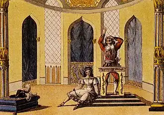 L'Imagination prisonnière ne peut pas aider Nachtigall (aquarelle de Johann Christian Schoeller)