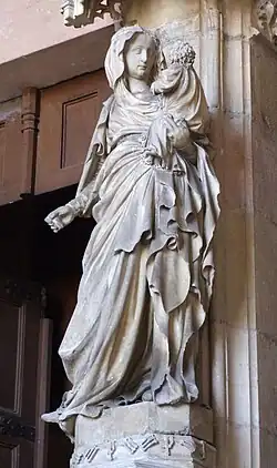 La Vierge du trumeau regardant le Christ.