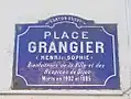 Plaque de la place Grangier