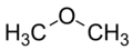 Skeletal structure of dimethyl ether.