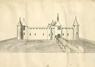 La face de derrière du chasteau de Dinteville qui regarde le jardin.