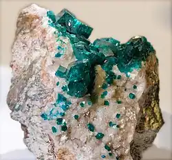 Dioptase - Tsumeb, Otjikoto Namibie (10&nbsp;×&nbsp;8&nbsp;cm ; XX2,2cm)