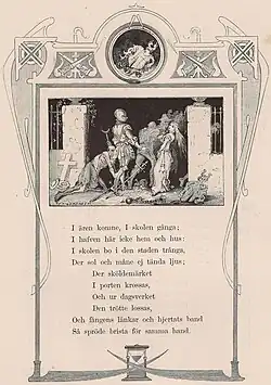 Vignette du poème de Johan Olof Wallin&nbsp;(en)&nbsp;Dödens engel, d'après la publication de Carl Larsson.