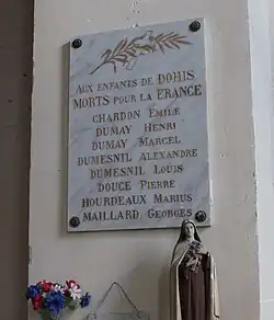 Plaque hommage 14-18.