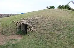 Tumulus de Goërem : vue d'ensemble depuis le sud-est.