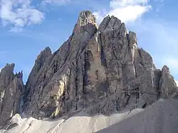 Cima Dodici ou Croda dei Toni depuis le val Fiscalina.