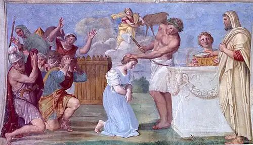 Sacrifice d'Iphigénie, 1609, cycle des Histoires de Diane du palais Giustiniani à Bassano Romano.