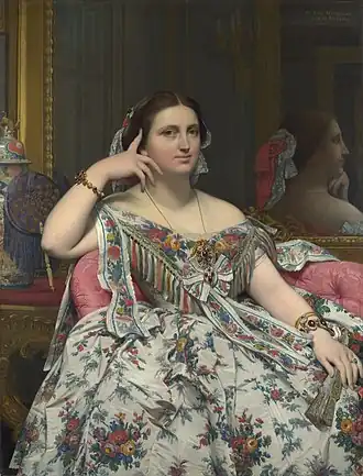 Madame Moitessier (1856), huile sur toile, 120&nbsp;×&nbsp;92,1&nbsp;cm, Londres, National Gallery of Art.