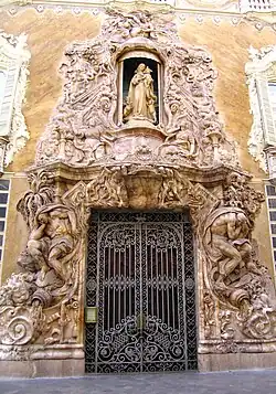 Porte du Palais du Marqués de Dos Aguas, par Ignacio Vergara et Hipólito Rovira, Valence, vers 1740.