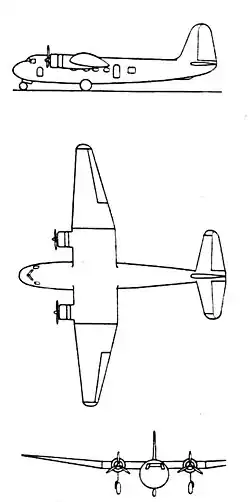 Description de l'image Douglas DC-5 3-view L'Aerophile August 1939.jpg.