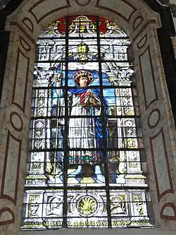 Vitrail signé Haussaire, Reims 1877.