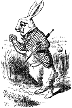 Le lapin blanc d'Alice au pays des merveilles