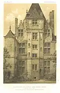 Lithographie, Victor Petit, XIXème siècle. Représentation de la façade sur cour du Doyenné