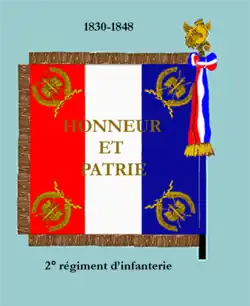 Drapeau modèle de 1830 à 1848 (revers).