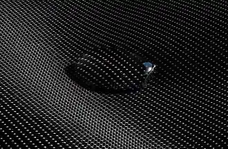 Hydrophobie sur un textile polyester.