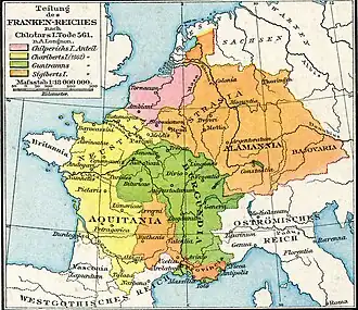 Carte de Gaule de 561.
