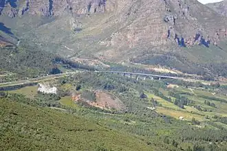 Vue de la R101 entre Paarl et Worcester.