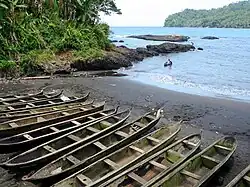 Monoxyles, avec des trous pour les voiles.
