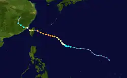 Trajectoire de Dujuan.