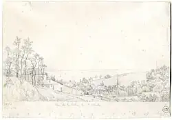 Jules Dumas, Vue de la vallée de Sainte-Adresse, vers 1820